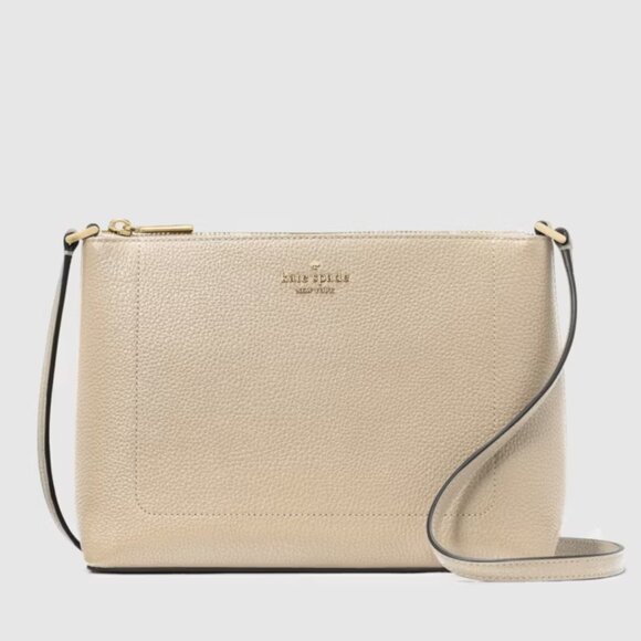 kate spade Handbags - NWT Kate Spade Leila Medium Crossbody Light Sand FREE SHIPPING